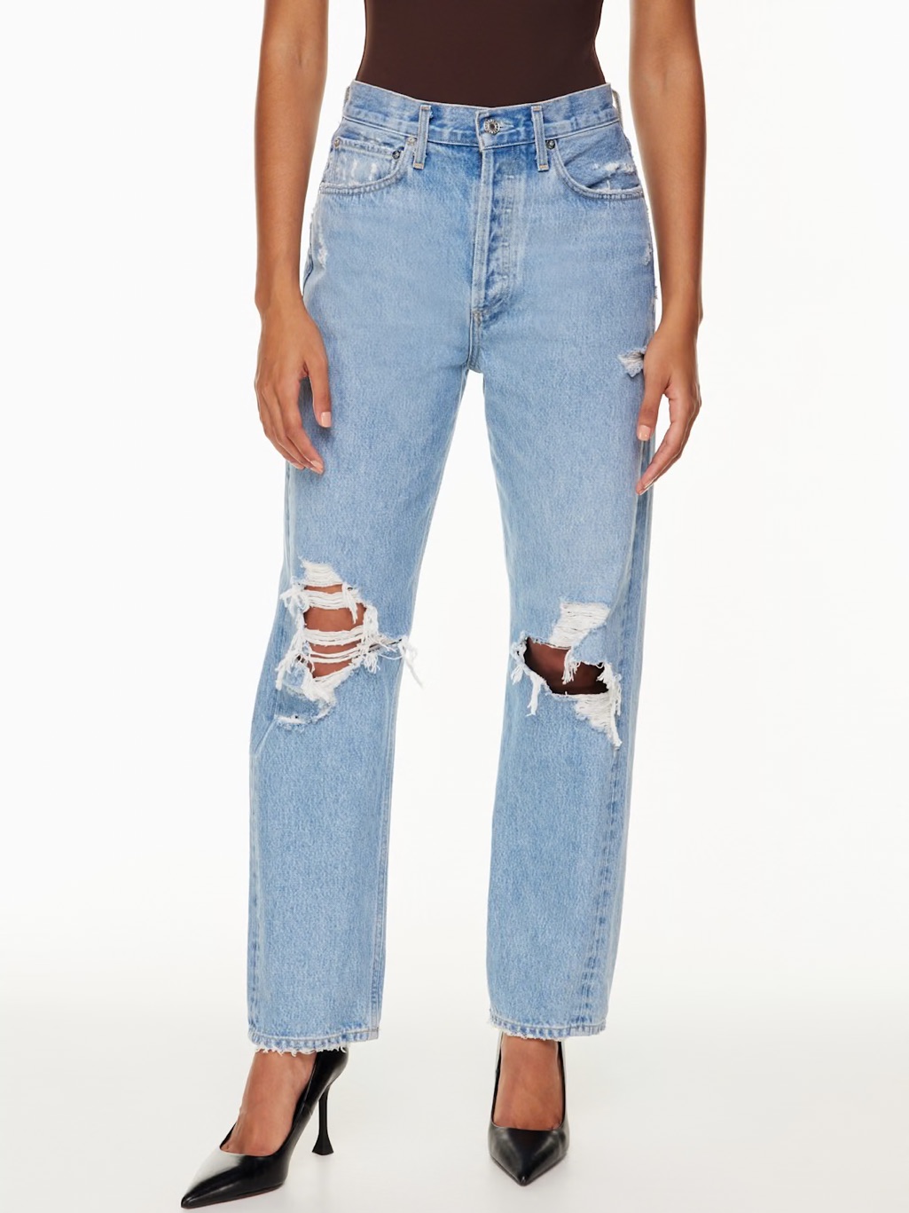 Agolde 90’s Distressed Loose Fit Jeans, Sz 25 Fallout
